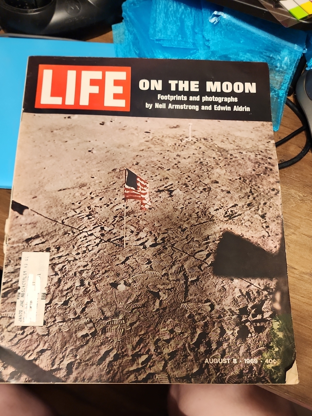 Life Magazine-On The Moon Vintage Cover Home Accent - Red, White & Black